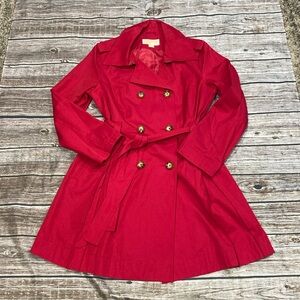 Michael Kors pink knee length trench coat sz Large